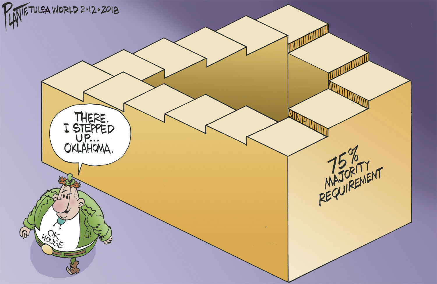 Bruce Plante Cartoon: Oklahoma Steps